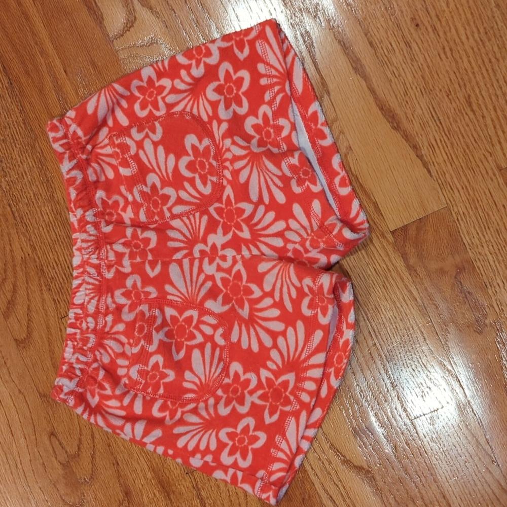 Mini Boden Floral Print Toweling Shorts